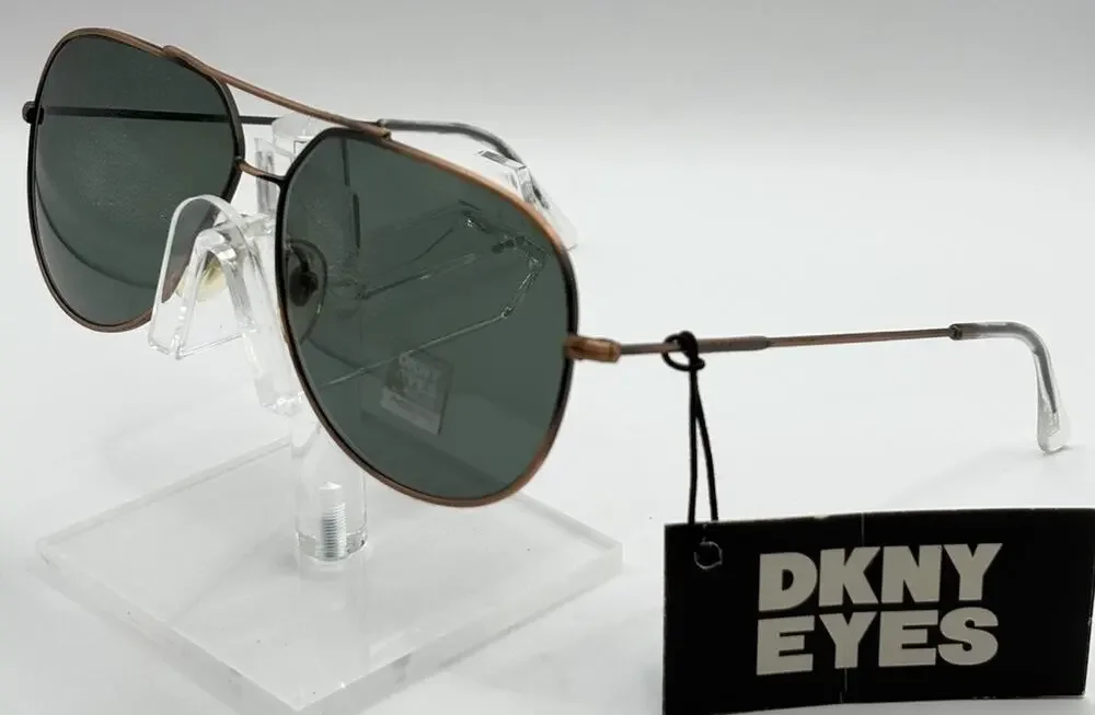 DKNY Eyes Broadway Aviator Sunglasses Bronze Green Womens